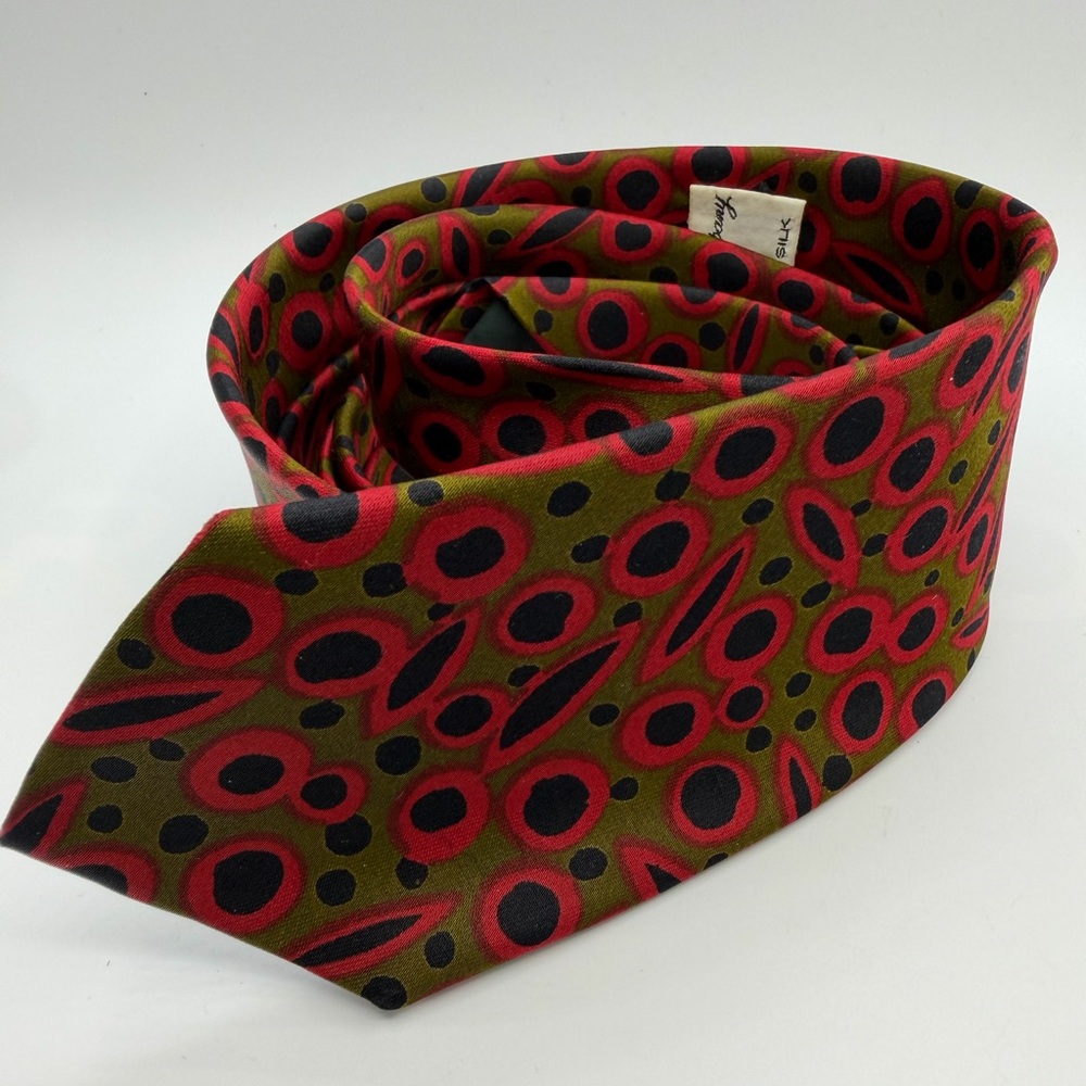 Marshall Field Hand Sewn Italian Skinny Silk Tie Abstract Mod Pattern EC 1980’s
